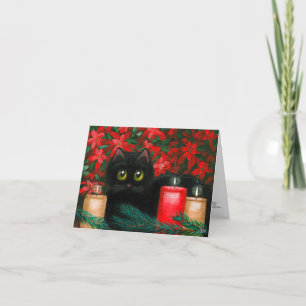 Cartes Pour Fêtes Annuelles Grandes poinsettias observées Creationarts de chat