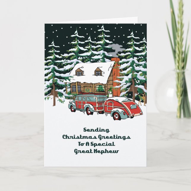 Cartes Pour Fêtes Annuelles Grandes salutations de Noël de neveu (Devant)