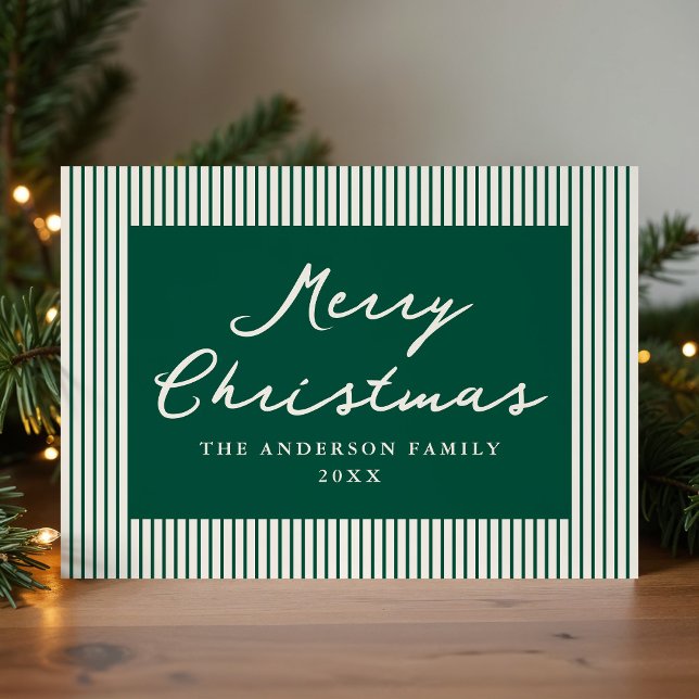 Cartes Pour Fêtes Annuelles Grandes vertes modernes Joyeux Noël Non photo (Créateur téléchargé)