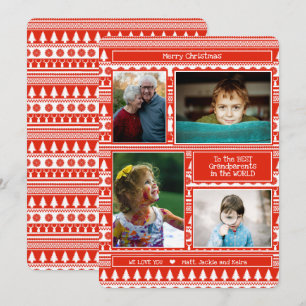 Cartes Pour Fêtes Annuelles Grandkids Grand-pa Grand-mère Photo Joyeux Noël