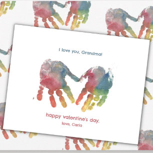 Cartes Pour Fêtes Annuelles Grandma Coeur empreintes de main Saint-Valentin