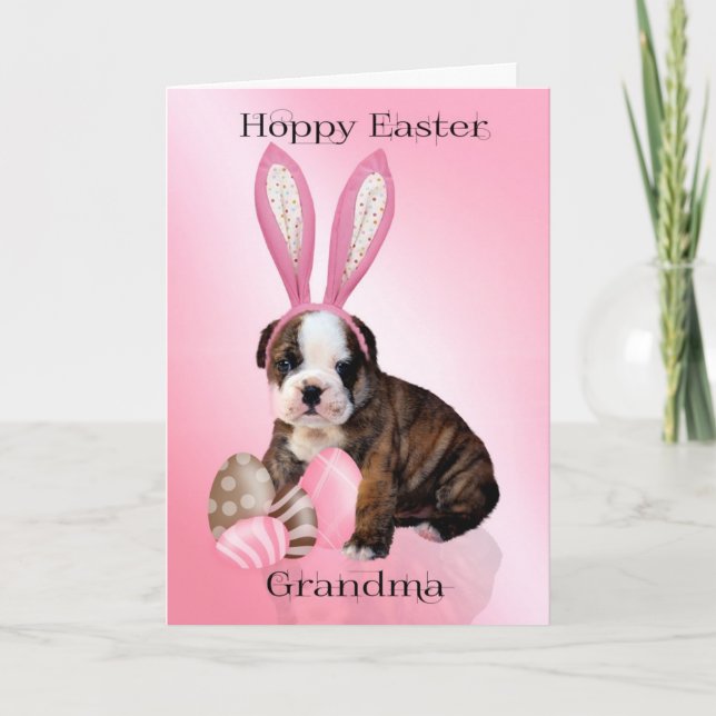 Cartes Pour Fêtes Annuelles Grandma mignonne Chien De Pâques Chien Chien Avec  (Devant)