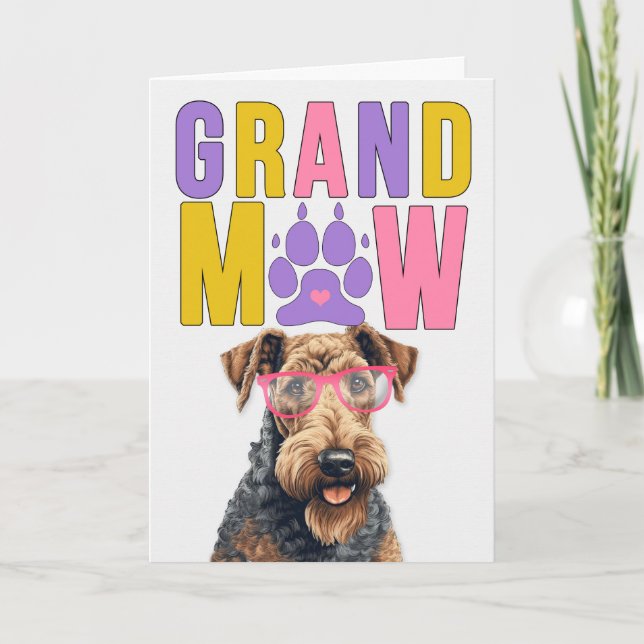 Cartes Pour Fêtes Annuelles GrandMAW Airedale GrandDOG Grand-parents Day (Devant)