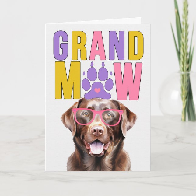 Cartes Pour Fêtes Annuelles GrandMAW Chocolate Lab GrandDOG Grand-parents Day (Devant)