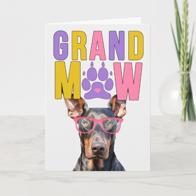Cartes Pour Fêtes Annuelles GrandMAW Doberman GrandDOG Grand-parents Day (Devant)