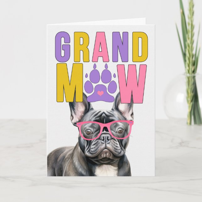 Cartes Pour Fêtes Annuelles GrandMAW Frenchie GrandDOG Grand-parents Day (Devant)