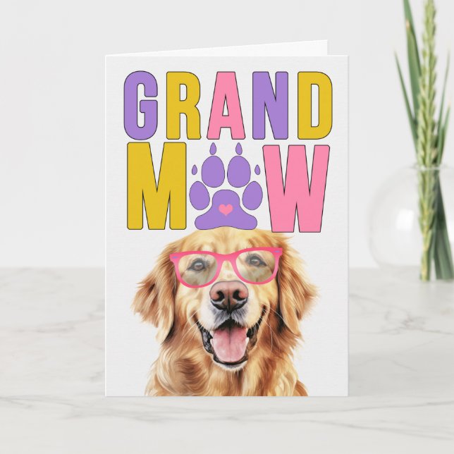 Cartes Pour Fêtes Annuelles GrandMAW Golden Retriever GrandDOG Grand-parent Da (Devant)