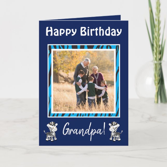Cartes Pour Fêtes Annuelles Grandpa Anniversaire Safari Thème (Devant)