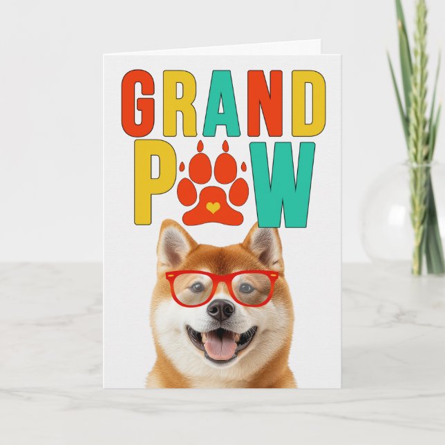 Cartes Pour Fêtes Annuelles GrandPAW Akita GrandDOG Journée des grands-parents (Devant)