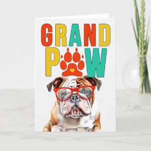 Cartes Pour Fêtes Annuelles GrandPAW Anglais Bulldog GrandDOG Grand-parents Da