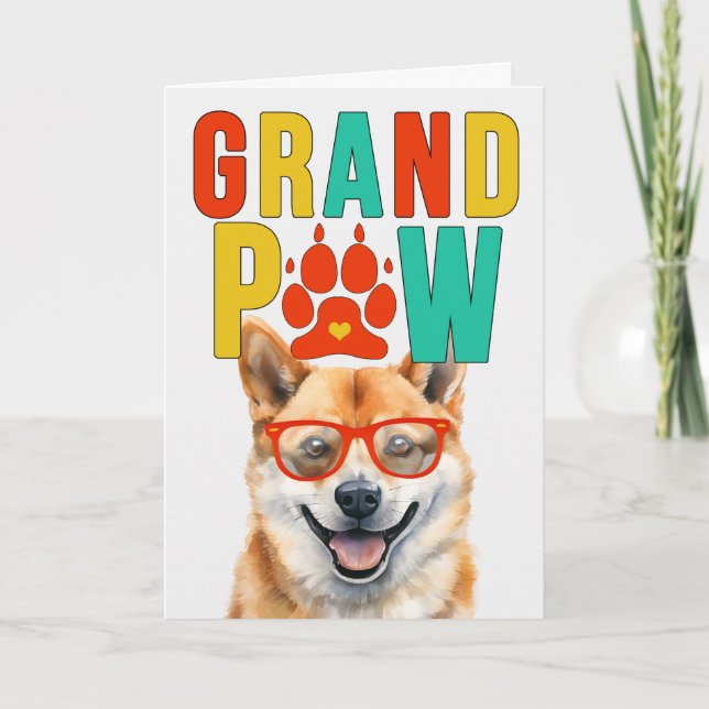 Cartes Pour Fêtes Annuelles GrandPAW Shiba Inu GrandDOG Grand-parents Day (Devant)