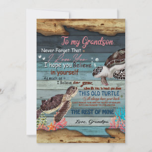 Cartes Pour Fêtes Annuelles Grandson Gift Lettre à mon petit-fils de grand-p