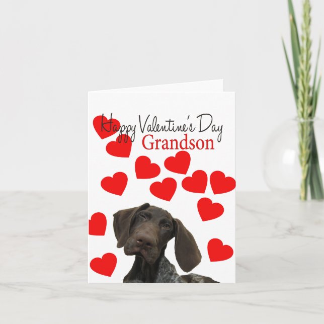 Cartes Pour Fêtes Annuelles Grandson Glossy Grizzly Valentine Puppy Love (Devant)