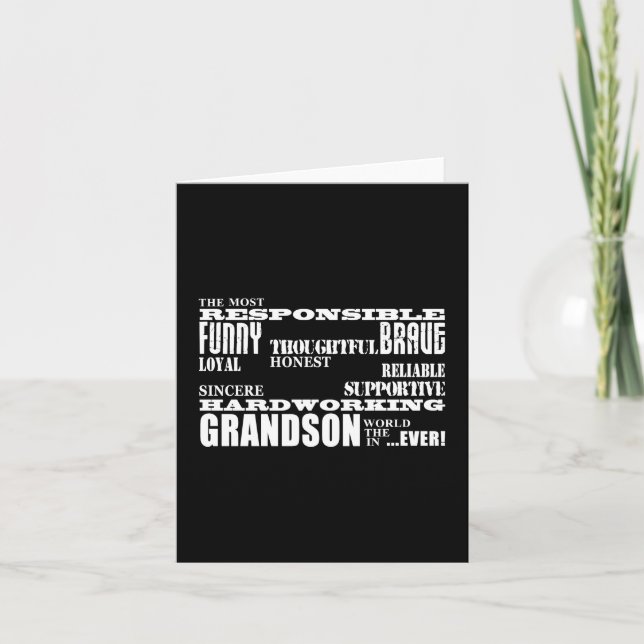 Cartes Pour Fêtes Annuelles Grandsons Anniversaires & Noël : Qualités (Devant)