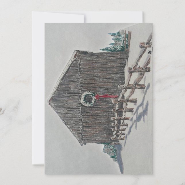 Cartes Pour Fêtes Annuelles Grange d'hiver (Devant)