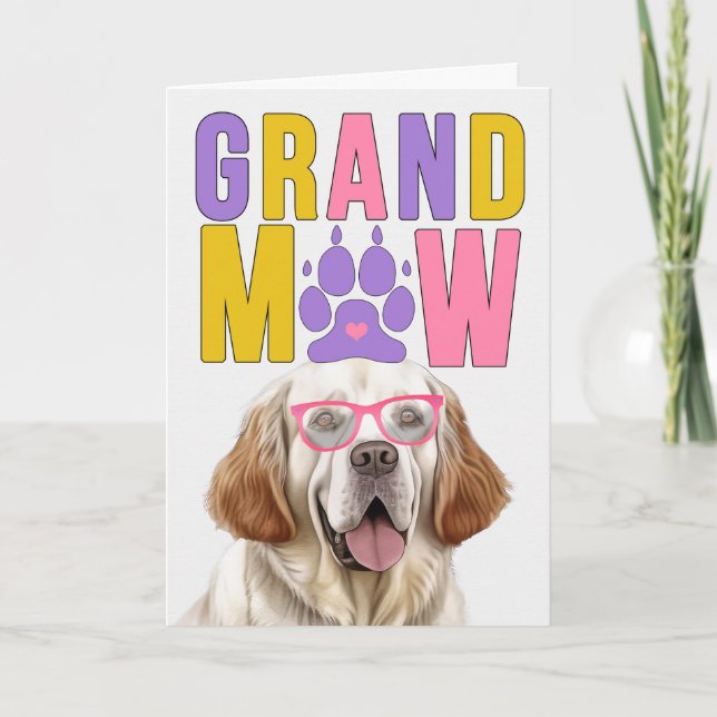 Cartes Pour Fêtes Annuelles GranMAW Clumber Spaniel GrandDOG Grand-parents Day (Devant)