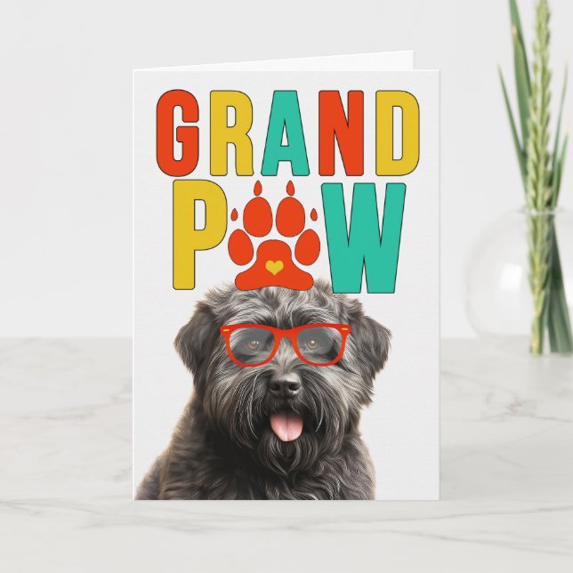 Cartes Pour Fêtes Annuelles GranPAW Bouvier Dog Funny Grand-parents Day (Devant)