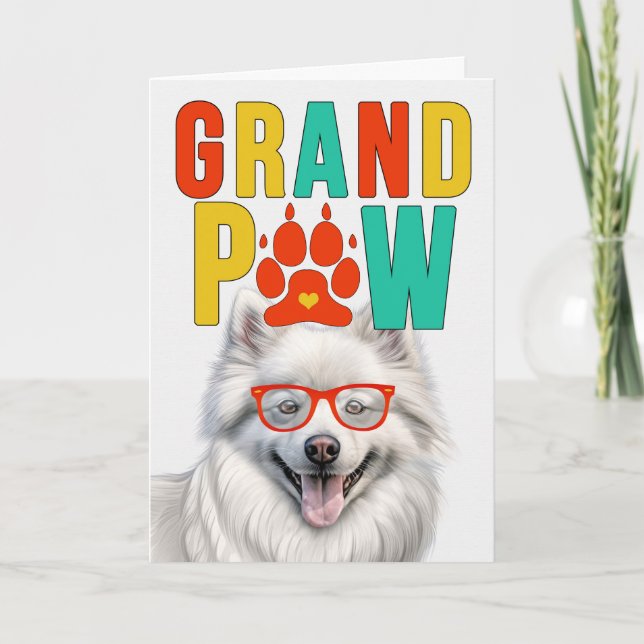 Cartes Pour Fêtes Annuelles GranPAW Eskie Dog Funny Grand-parents Day (Devant)