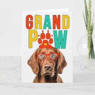 Cartes Pour Fêtes Annuelles GranPAW Irish Setter Dog Funny Grand-parents Day