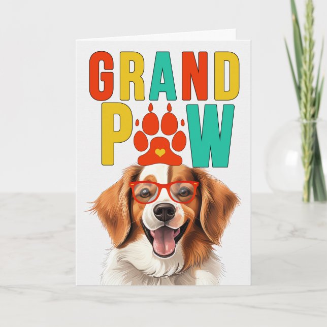 Cartes Pour Fêtes Annuelles GranPAW Kooikerhondje DOG Funny Grand-parents Day (Devant)