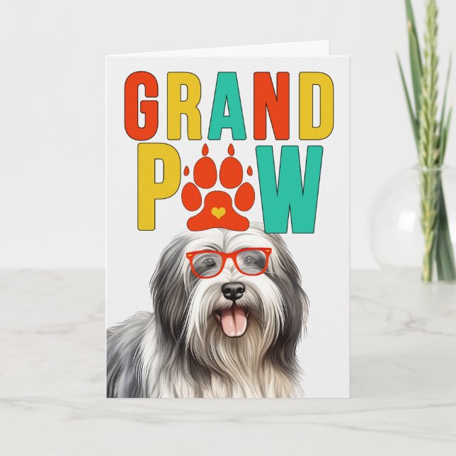 Cartes Pour Fêtes Annuelles GranPAW Lowchen Chien Funny Grand-parents Day (Devant)