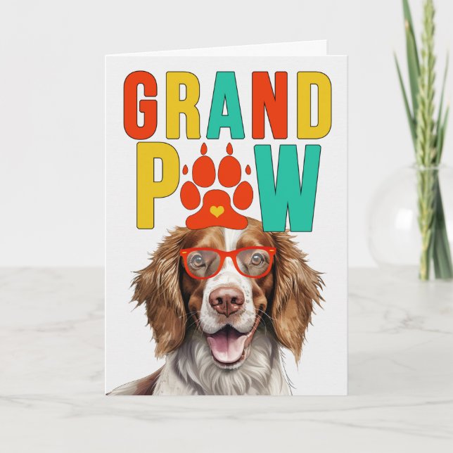 Cartes Pour Fêtes Annuelles GranPAW Springer Spaniel Funny Grand-parents Day (Devant)