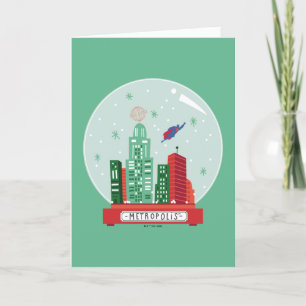 Cartes Pour Fêtes Annuelles Graphique du globe de neige de Metropolis de Super