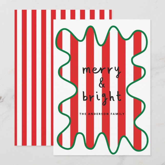 Cartes Pour Fêtes Annuelles Graphique moderne minima Noël rouge et blanc (Devant / Derrière)