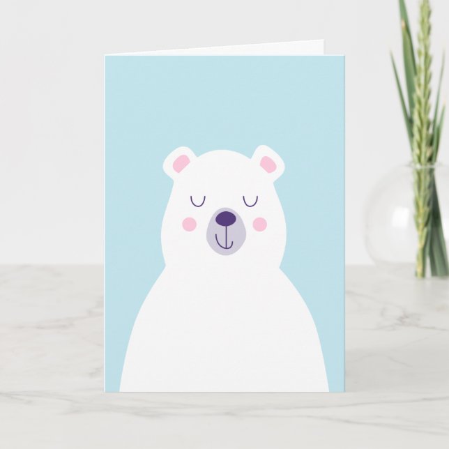 Cartes Pour Fêtes Annuelles Graphique ours polaire blanc Noël mignon (Devant)