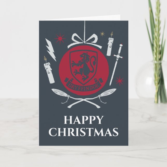 Cartes Pour Fêtes Annuelles Graphisme de boule de Noël GRYFFINDOR™ (Devant)