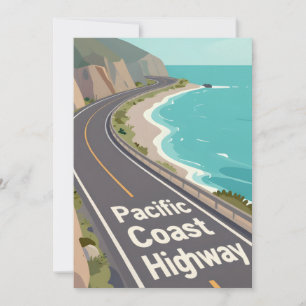 Cartes Pour Fêtes Annuelles Graphisme de la Pacific Coast Highway pour l'art d