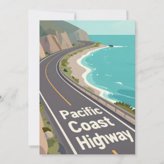 Cartes Pour Fêtes Annuelles Graphisme de la Pacific Coast Highway pour l'art d