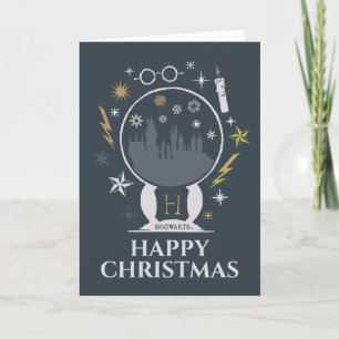 Cartes Pour Fêtes Annuelles Graphisme du globe de neige HOGWARTS™