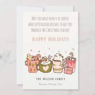 Cartes Pour Fêtes Annuelles Gras Drôle Café Café Café Boissons Noël