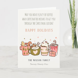 Cartes Pour Fêtes Annuelles Gras Drôle Café Café Café Boissons Noël