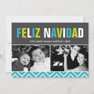Cartes Pour Fêtes Annuelles Gras et coloré Feliz Navidad Photo