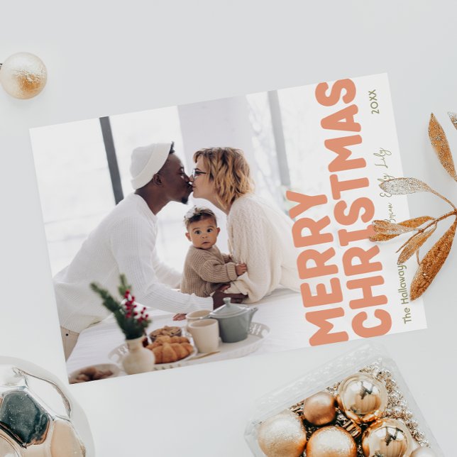 Cartes Pour Fêtes Annuelles Gras moderne Joyeux Noël Plein Photo (Créateur téléchargé)