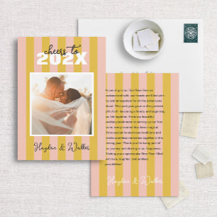 Cartes Pour Fêtes Annuelles Gras & Prépa Rayure Italienne Photo Nouvel An