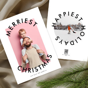 Cartes Pour Fêtes Annuelles Gras Simple moderne Merriest Noël Multi Photo