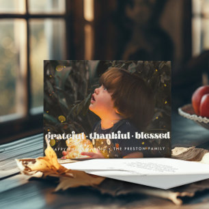 Cartes Pour Fêtes Annuelles Grateful Thanksgiving famille