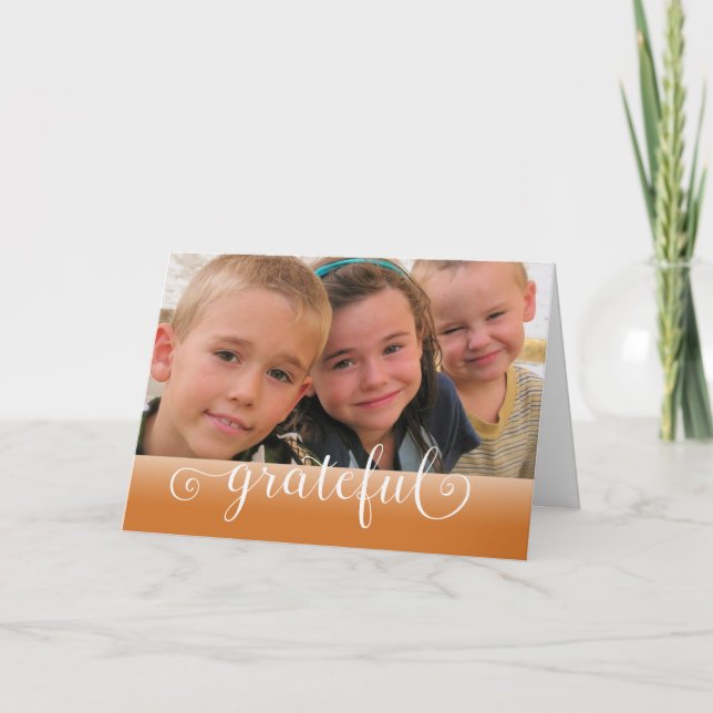 Cartes Pour Fêtes Annuelles Grateful Thanksgiving photo personnalisée (Devant)
