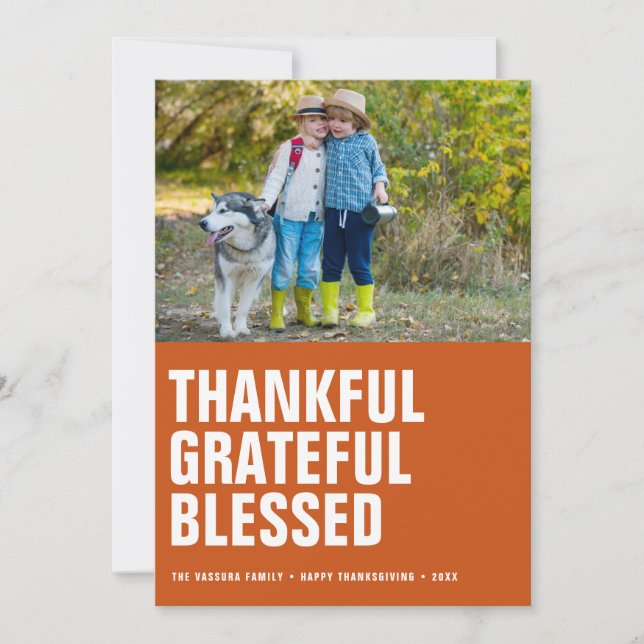 Cartes Pour Fêtes Annuelles Gratitude abondante Thanksgiving Photos (Devant)