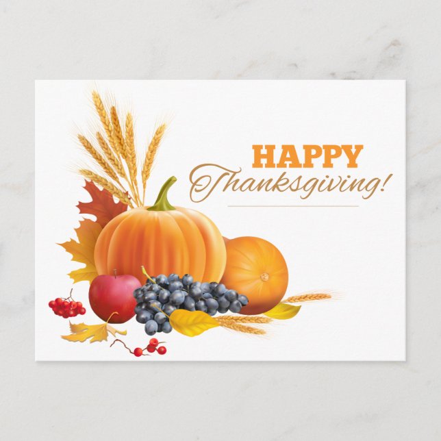 Cartes Pour Fêtes Annuelles Gratitude de l'action de grâces (Devant)
