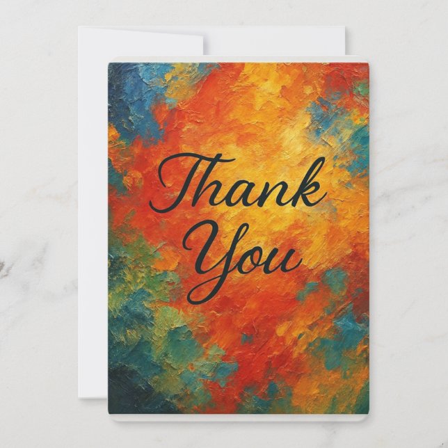 Cartes Pour Fêtes Annuelles Gratitude élégante - Art Merci Abstrait (Devant)