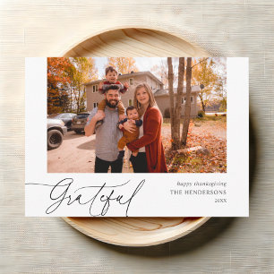 Cartes Pour Fêtes Annuelles Gratuit Script manuscrit Photo Thanksgiving