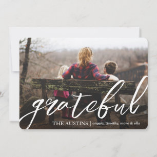 Cartes Pour Fêtes Annuelles Gratuit Script Nom de famille superposition Thanks