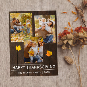 Cartes Pour Fêtes Annuelles Gratuit   Simple bon thanksgiving Famille photo