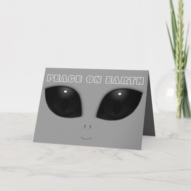 Cartes Pour Fêtes Annuelles Gray-Alien Eyes Funny Christmas (Devant)