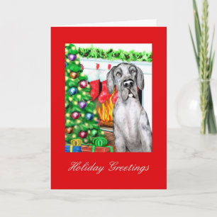 Cartes Pour Fêtes Annuelles Great Dane Stockings Merle UC