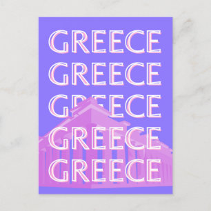 Cartes Pour Fêtes Annuelles Grèce, Athènes Travel Art, Retro Travel Art